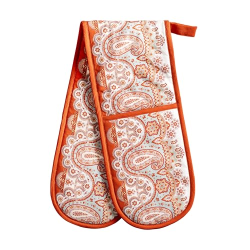 Double Oven Mitts 100% Cotton Double Oven Glove (059 - Cachemire / 7" x 35" (Double Oven Mitt))