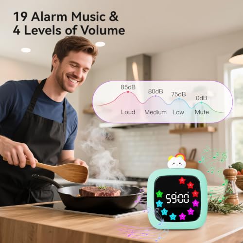 Digital Visual Timer for Kids (Rainbow Doll-cyan)