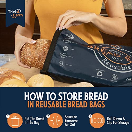 Premium Blue Reusable Bread Bags for Homemade Bread