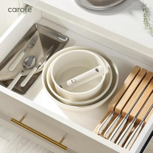 22pcs Pots and Pans Set Non Stick (Cream White / 22 Piece)