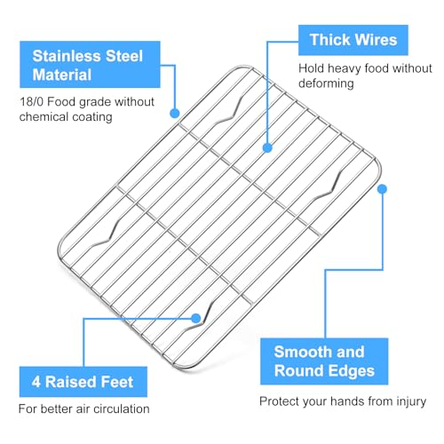 4 Pcs Baking Wire Rack for Cooling (8.6 Inch)