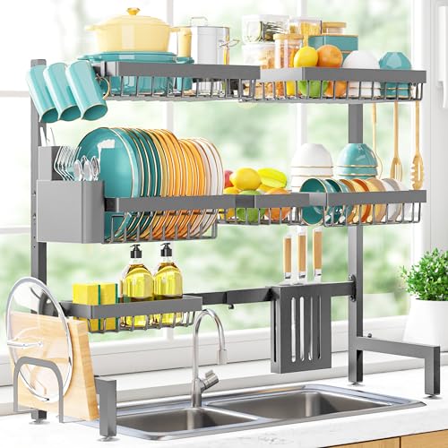 Over The Sink Dish Drying Rack (Gray / Ultra - 6 Baskets)