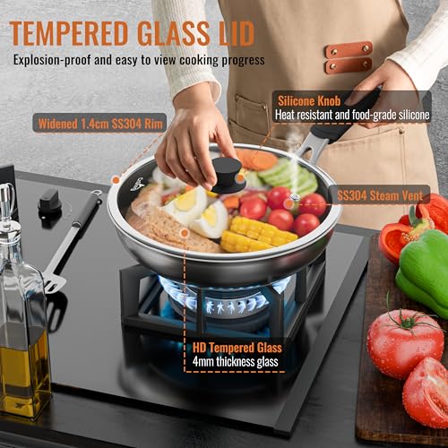 12 Inch Pan Lid For Pots Pans and Skillets (Wide Rim / 12 Inch)