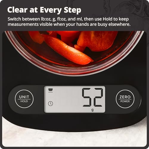 Food Scale Slim & Compact Build (Matte Black)