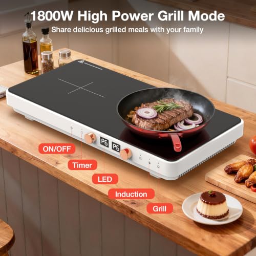 Induction Cooktop with Removable Cast Iron Griddle