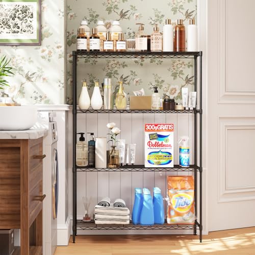 4 Tier Wire Shelf (Black / 35×13×53)