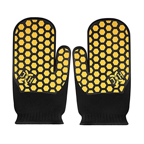 Heat Resistant Oven Glove (Black/Yellow / Mitten)