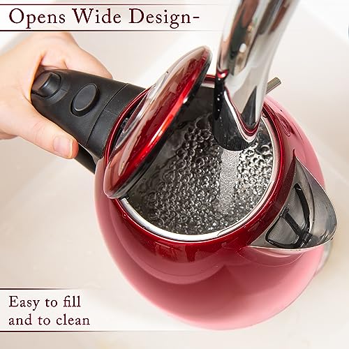 Red Stainless Steel Electric Kettle (Red 1.7L)
