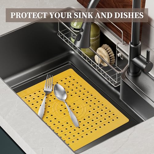 Kitchen Sink Mat (Yellow / Rectangle:12" x 10")