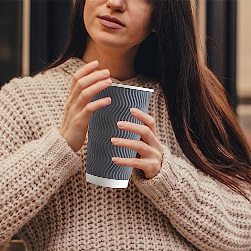 90 Pack 16 oz Coffee Cups Disposable Insulated Paper Cup Gray (Gray / 16 oz-90)