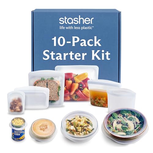 Reusable Silicone Bags and Stretch Lids (10-Pack)
