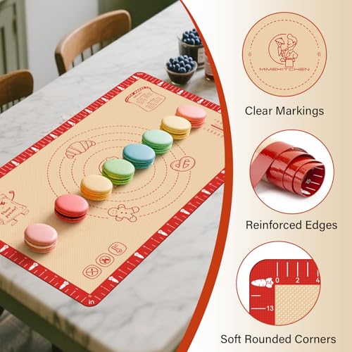Non Slip Silicone Baking Mat (Red-Brown / 28"L x 20"W)