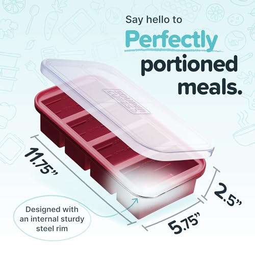 1 Cup Silicone Freezer Tray with Lid (Cranberry / 1-Pack)