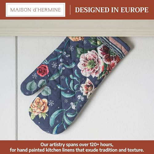 Maison d'Hermine Oven Gloves 100% Cotton Oven Mitt (086 - Christmas Joy / 7.5" x 13" (Oven Mitt))