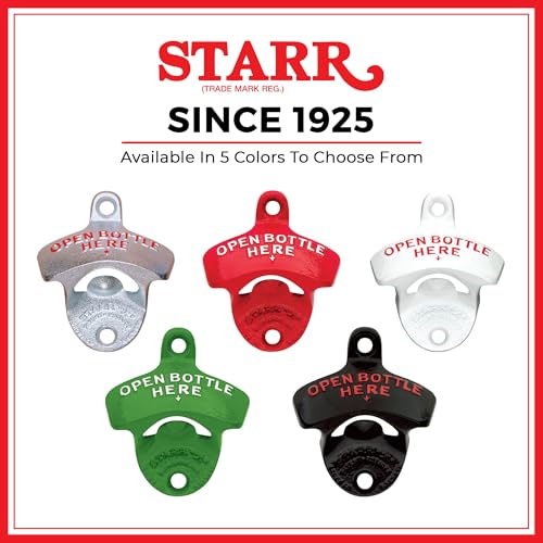 Original Black Open Here Wall Mounted Bottle Opener (Black)