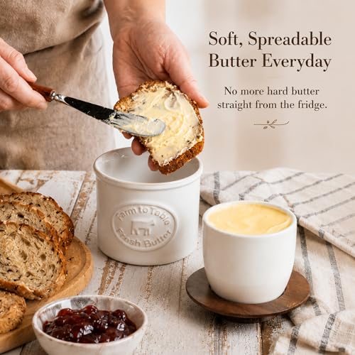 Ceramic Butter Dish With Lid (Cream White / Cow-3.94"dia)
