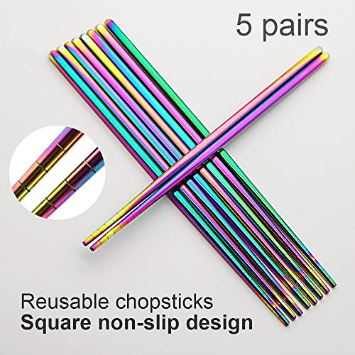 Stainless Steel Chopsticks (Rainbow)