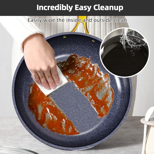 Lux LE 13Pc Ceramic Cookware Set with Elegant Gold Handle (Black Coffee LE)