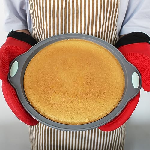 9 Inch Silicone Round Cake Pans (2-Pack 9-Inch Round Cake Pan / Light Grey)