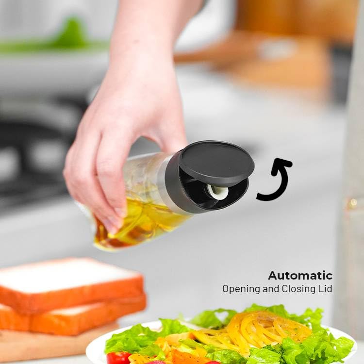 Premium Glass Olive Oil and Vinegar Dispenser Bottles Set (White / 16 Ounces)