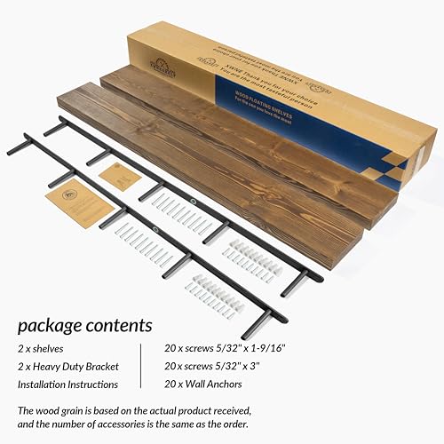 72 Inch Floating Shelves Set of 2 (Black Walnut / 72'' x 8''x 2''(set of 2）)