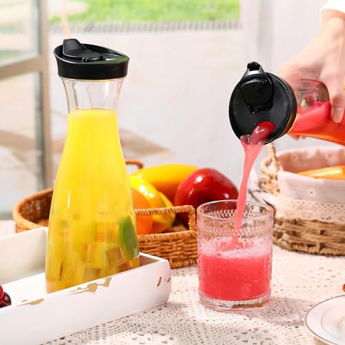 12 Pcs Plastic Carafe with Flip Top Lid (20 oz)