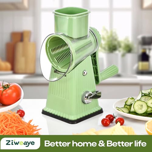 Xilrvna RotaryCheeseGrater (5 Knife Retro Kitchen / lightgreen)