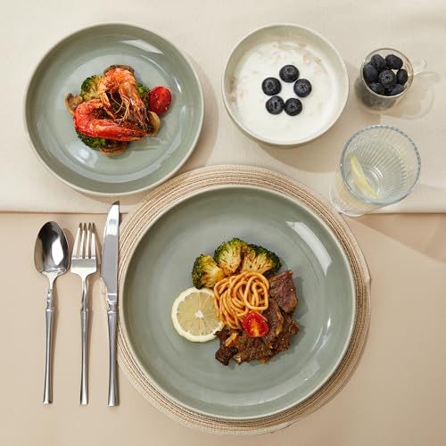 Ceramic Dinnerware Sets for 8 (Gray Green / Set (24pcs))