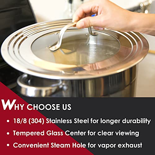 Stainless Steel Universal Lid for Pots (Silver Handle)