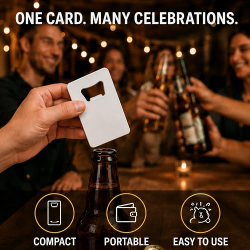 60 Pack Credit Card Bottle Opener (White / Card Size)