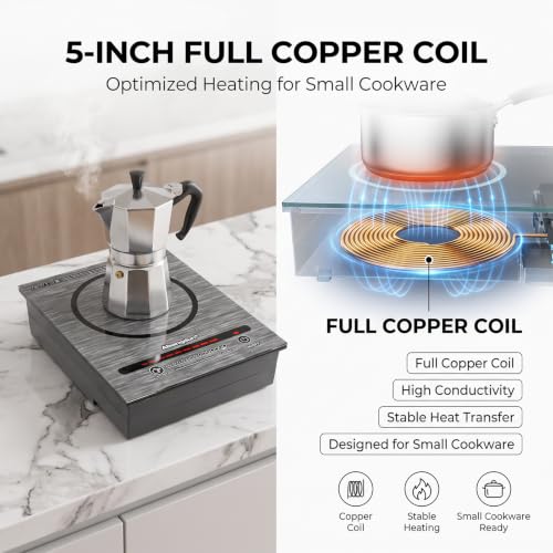 500W Mini Portable Induction Cooktop for Moka Pot & Small Cookware