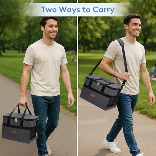 Cooler Bag 50 Cans Collapsible (50-Can(30L) / Dark Gray)