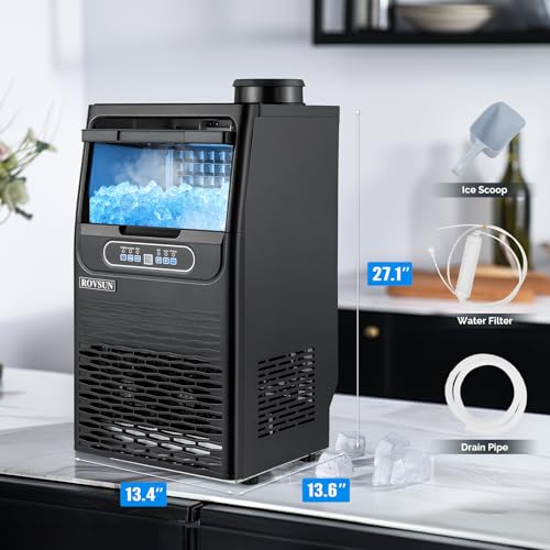 70LBS 24H Countertop Ice Maker with 2 Water Inlets & Appointment Function