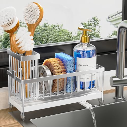 Sponge Holder for Kitchen Sink (Silver - 9.25″)