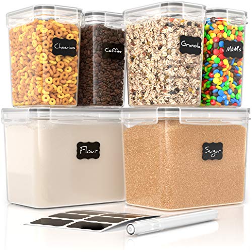 Airtight Food Storage Containers with Lids (Set of 6 Assorted)