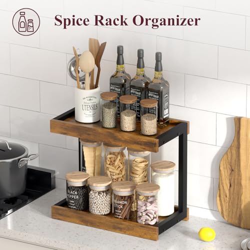 Counter Shelf Organizer (Rustic Brown / Large)
