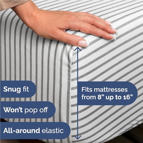 Full Size 4 Piece Sheet Set (45 - Grey Stripes 2 / Full)