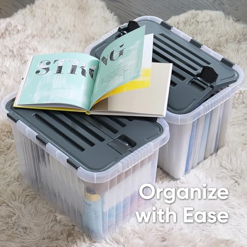 26 L Deep Storage Container with Hinged Lid 27.5 Quart