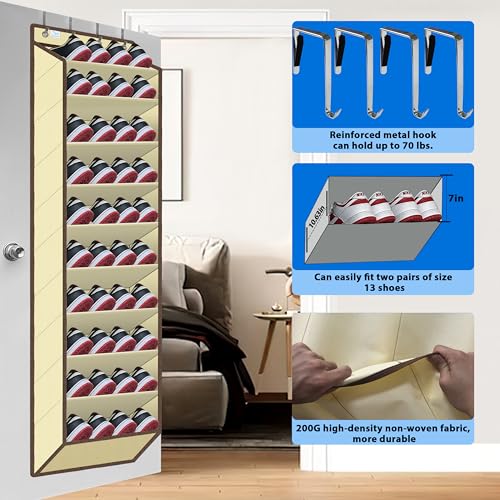 10 Tiers Shoe Organizer for Closet (Beige)