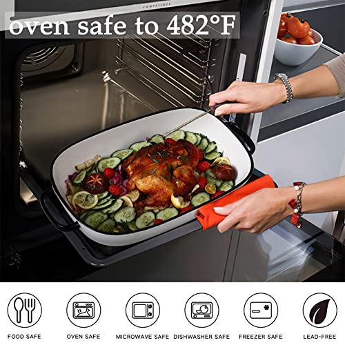 6 Quart Large Rectangular Baking Dish (6 quart White)
