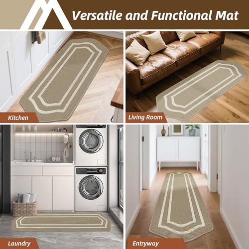 Kitchen Rugs and Mats 24"x48" Non Slip Kitchen Mats for Floor (Beige / 24"x 48 ")