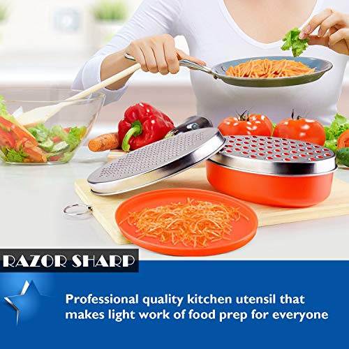 Cheese Grater Citrus Lemon Zester with Food Storage Container & Lid