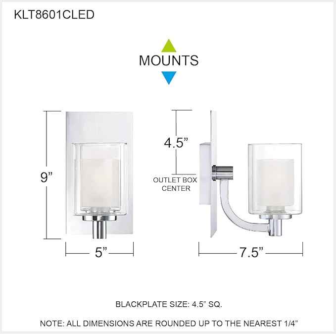 Quoizel Kolt 1-Light Polished Chrome Wall Sconce