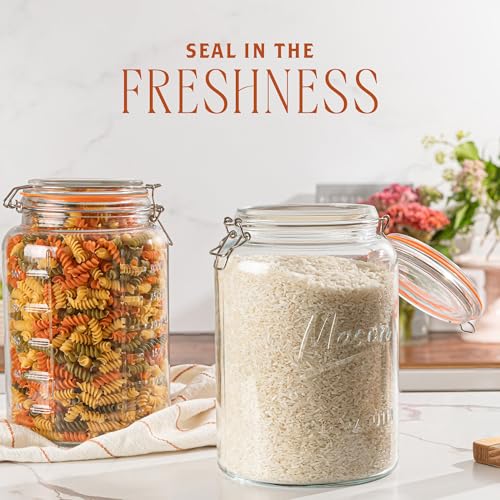 1 Gallon Glass Mason Storage Jars with Airtight Lids & Measurment Marks (Gallon Jar - Pack of 2)