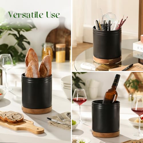 7.6" 360° Rotating Utensil Holder (Matte Black / 7.6 Inch)