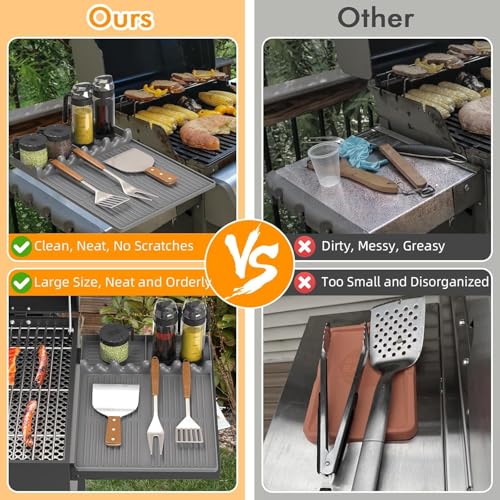 Silicone Griddle Tool Mat for Blackstone and Weber (Grey-2Pcs)