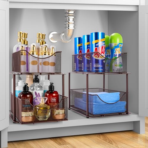 Pull Out Under Sink Organizer (1 Pack / Bronze)
