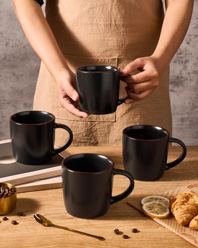 Mercury Coffee Mugs 13 oz (Mercury-Black / 6 Count (Pack of 1))