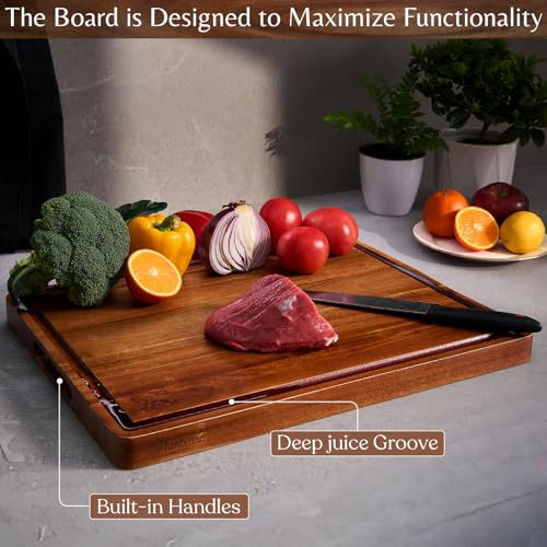 Acacia Wood Cutting Board (20"L x 15"W)