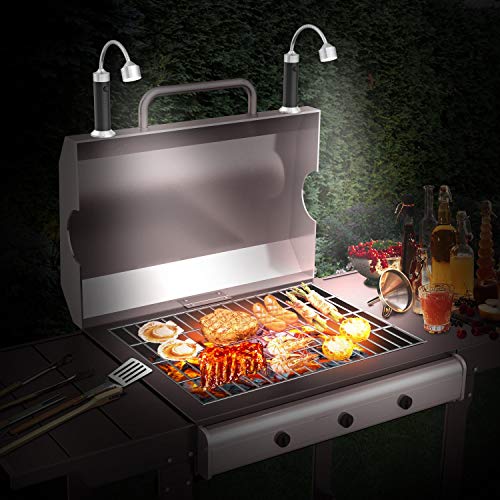 Barbecue Grill Light Magnetic LED Flexible Gooseneck Grilling Accessories (Black)